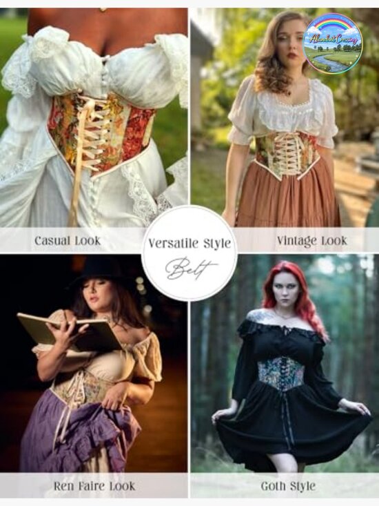 Floral Lace Up Boned Underbust Corset Waist Belt main image 4